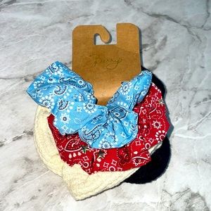 NWT Berry Paisley Print Scrunchies hair ties
